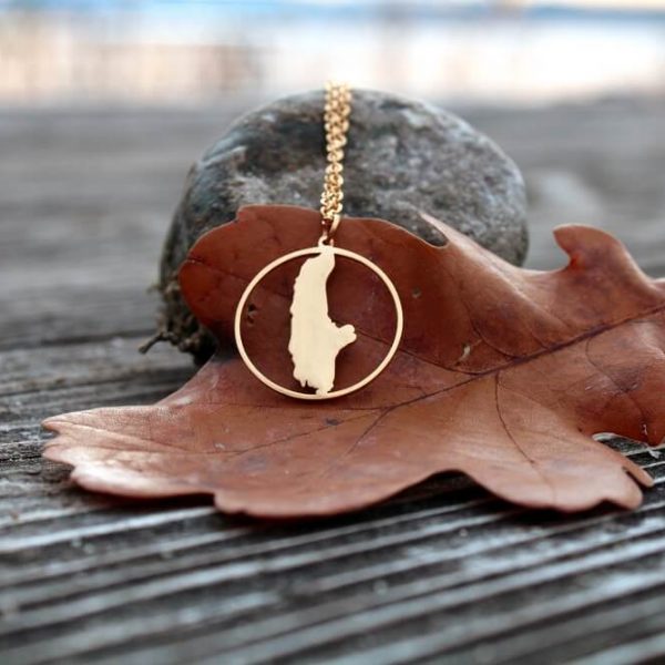 Schmuck Ammersee - Fußkette gold auf blatt